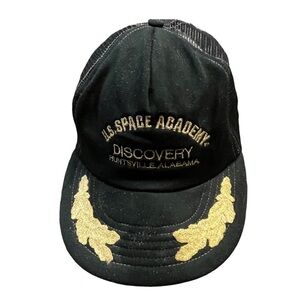 Vintage US Space Academy Discovery Huntsville AL Snapback Trucker Hat Mesh USA